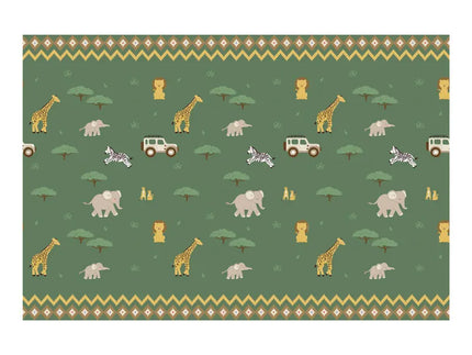 Feestbazaar Tafelkleed Safari Groen met Print