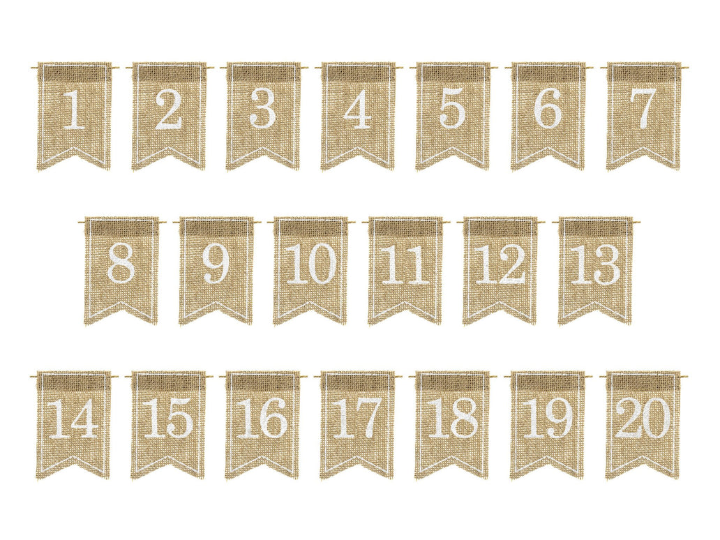 Feestbazaar Tafelnummers Jute (7x10.5cm)