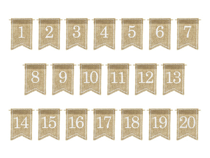 Feestbazaar Tafelnummers Jute (7x10.5cm)