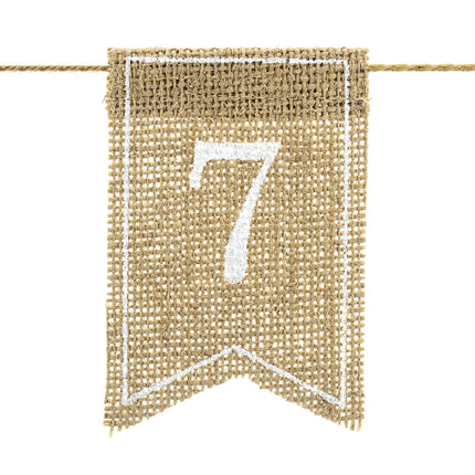Feestbazaar Tafelnummers Jute (7x10.5cm)