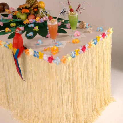 Feestbazaar Tafelrok Decoratie Hawai met bloemen