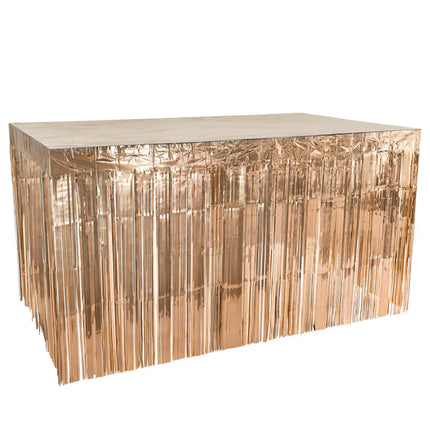 Feestbazaar Tafelrok Metallic Roségoud 300x74cm