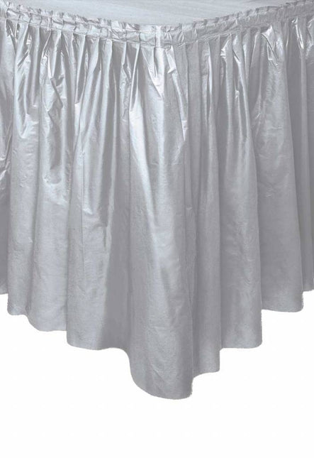 Feestbazaar Tafelrok zilver 73x426cm