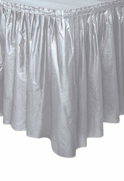 Feestbazaar Tafelrok zilver 73x426cm