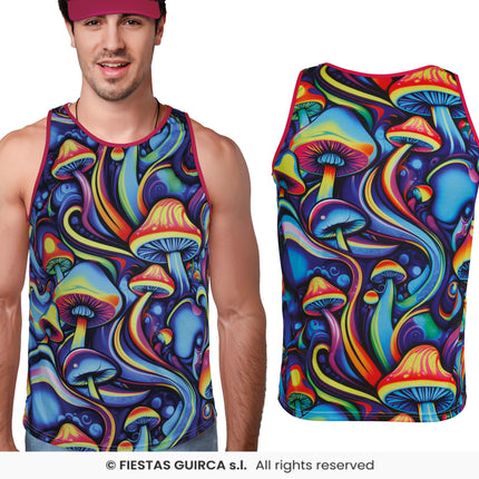 Feestbazaar Tanktop psychedelische paddenstoel