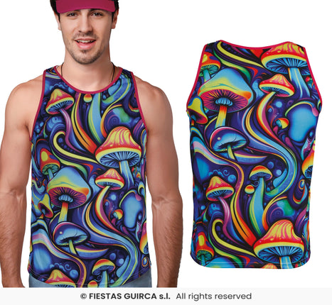 Feestbazaar Tanktop psychedelische paddenstoel
