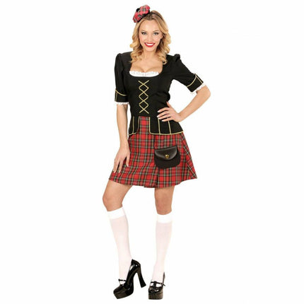 Feestbazaar Tartan Lady Schotse Vrouw Kostuum