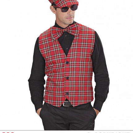Feestbazaar Tarten Schotse vest rood