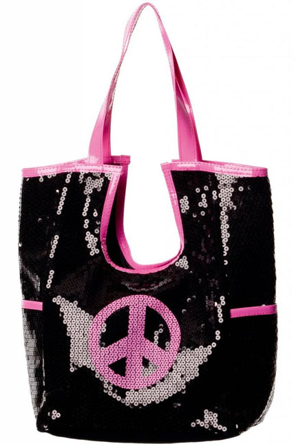 Feestbazaar Tas pailletten peace hippie
