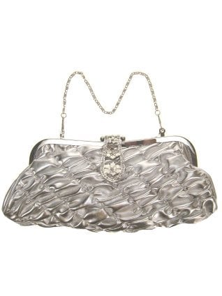 Feestbazaar Tasje zilver met korte en lange ketting