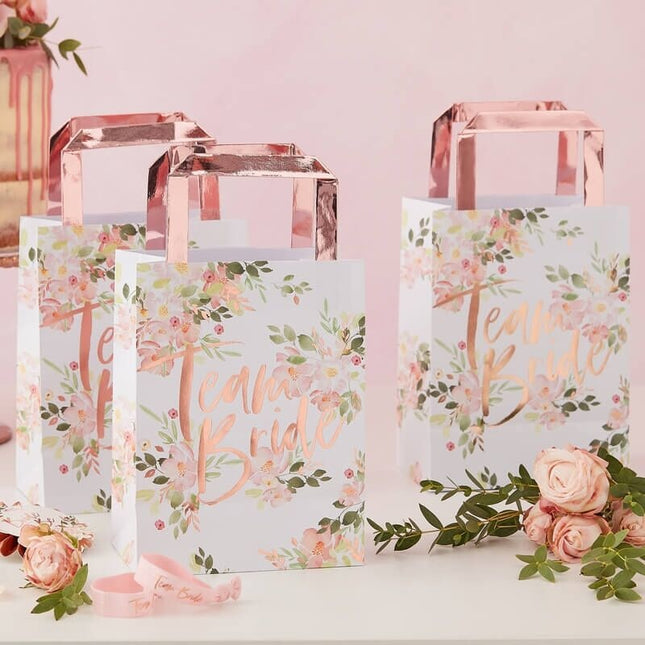 Feestbazaar Tasjes Team Bride Floral (5st)