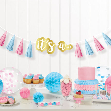 Feestbazaar Tassel Slinger Gender Reveal It's A... (240cm)