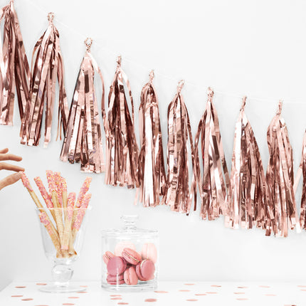 Feestbazaar Tassel Slinger Rose Goud - 1,5 meter
