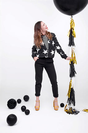 Feestbazaar Tassel Slinger Spiegel goud/zwart 1,5 meter