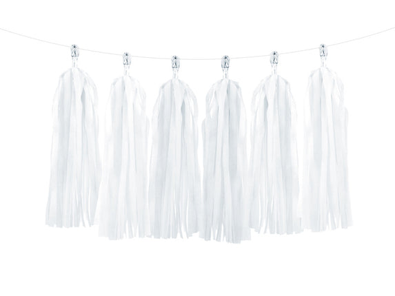 Feestbazaar Tassel Slinger Wit 1,5 meter