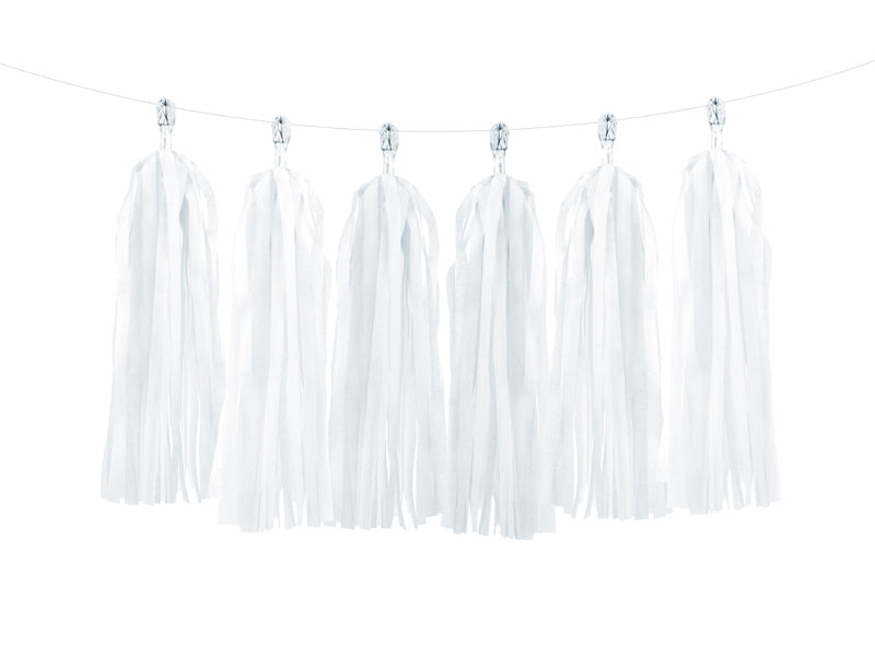 Feestbazaar Tassel Slinger Wit 1,5 meter