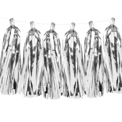 Feestbazaar Tassel Slinger Zilver 1,5 meter