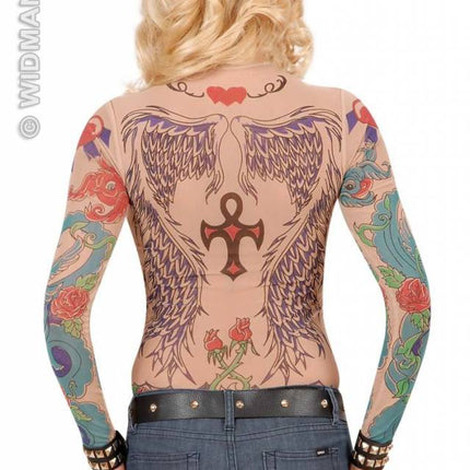 Feestbazaar Tattoo shirt engelenvleugel vrouw