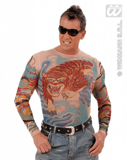 Feestbazaar Tattoo shirt tijger en draak
