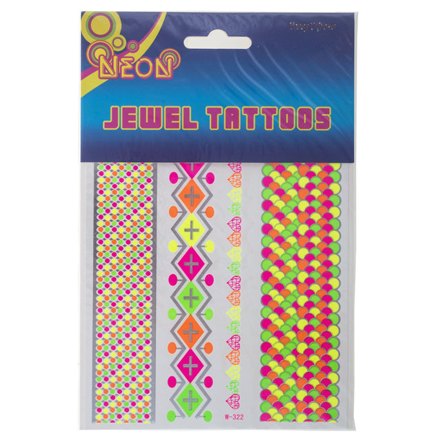 Feestbazaar Tattoos Neon Kleuren