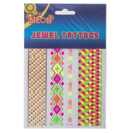 Feestbazaar Tattoos Neon Kleuren