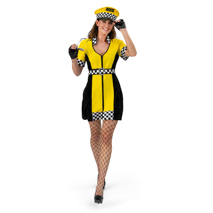 Feestbazaar Taxi Jurk Tessa Dames Geel/Zwart