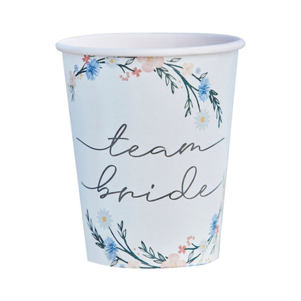Feestbazaar Team Bride Bekers Bloemenkrans (8st)