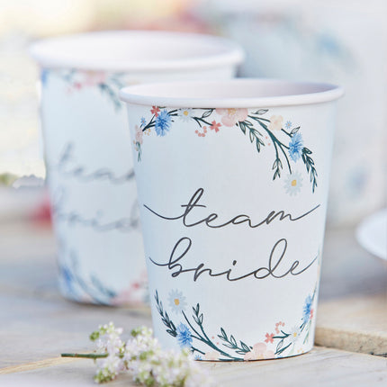 Feestbazaar Team Bride Bekers Bloemenkrans (8st)