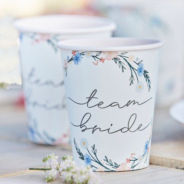 Feestbazaar Team Bride Bekers Bloemenkrans (8st)