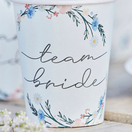 Feestbazaar Team Bride Bekers Bloemenkrans (8st)