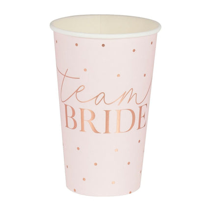 Feestbazaar Team Bride Blush Partybekers Rosegoud (8st)