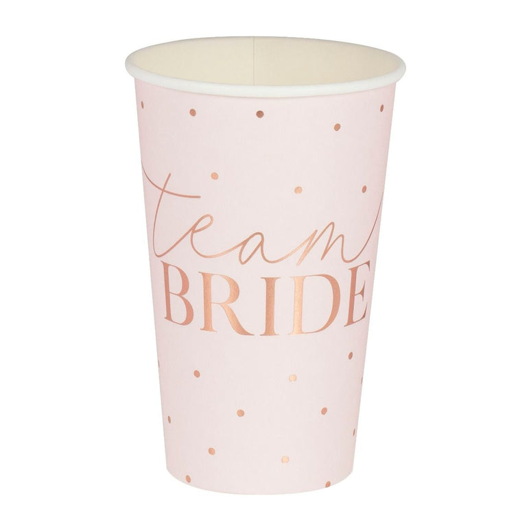Feestbazaar Team Bride Blush Partybekers Rosegoud (8st)