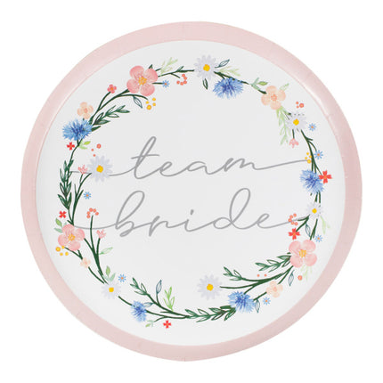 Feestbazaar Team Bride Feestborden Boho Floral Bloemenkrans (8st)