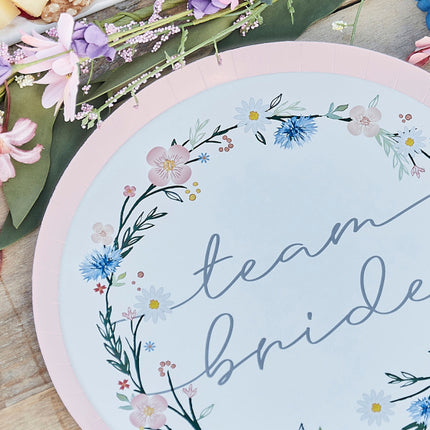 Feestbazaar Team Bride Feestborden Boho Floral Bloemenkrans (8st)