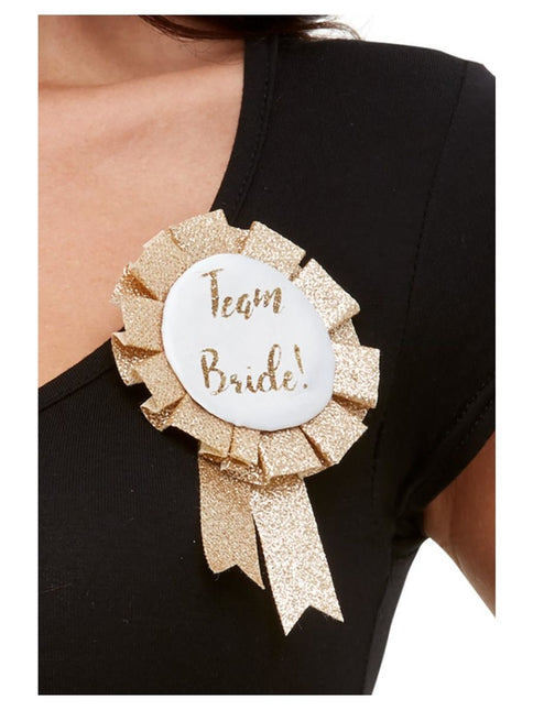 Feestbazaar Team Bride Rozet Rosé Goud/Glitter