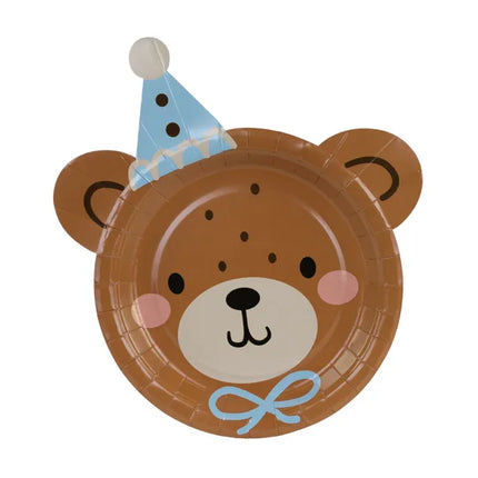 Feestbazaar Teddybeer Bordjes 21x23cm (6st)