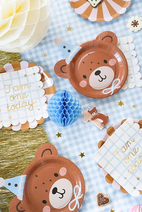 Feestbazaar Teddybeer Bordjes 21x23cm (6st)