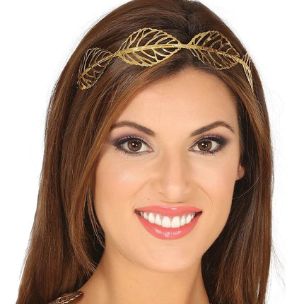 Feestbazaar Tiara Bladeren Goud