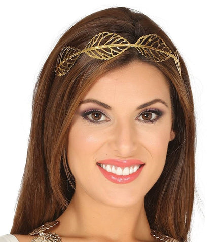 Feestbazaar Tiara Bladeren Goud