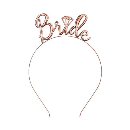 Feestbazaar Tiara 'Bride' Rose Goud