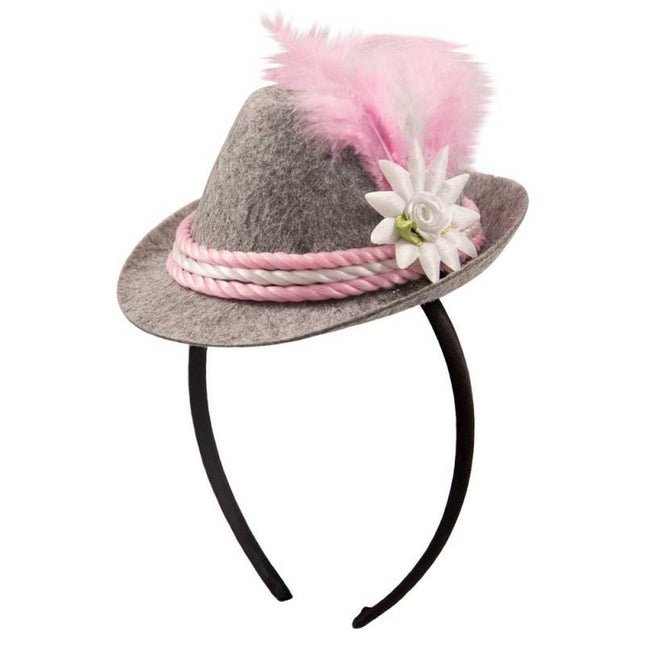 Feestbazaar Tiara mini roze Oktoberfest
