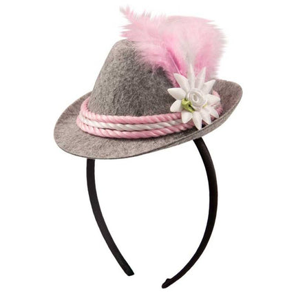Feestbazaar Tiara mini roze Oktoberfest