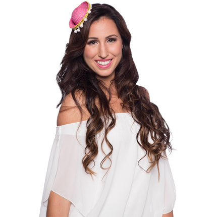 Feestbazaar Tiara Mini Sombrero Roze