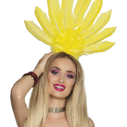 Feestbazaar Tiara Samba Neon Geel