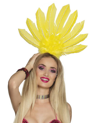 Feestbazaar Tiara Samba Neon Geel