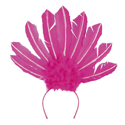 Feestbazaar Tiara Samba Neon Roze