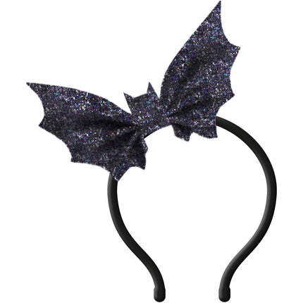 Feestbazaar Tiara Vleermuis Glitter Happy Halloween