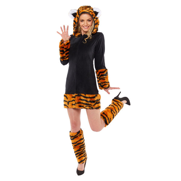 Feestbazaar Tijger Jurk Met Capuchon Femke