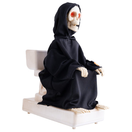 Feestbazaar Timmy Toilet Skelet Animatronic 35cm