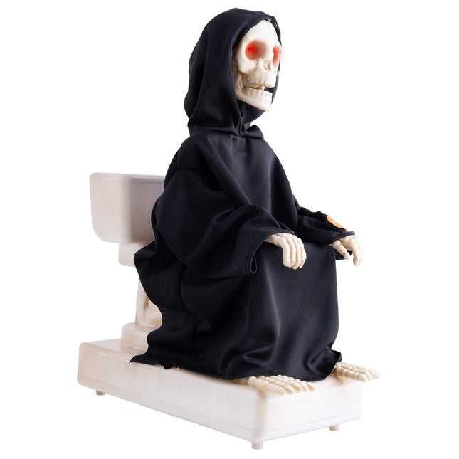 Feestbazaar Timmy Toilet Skelet Animatronic 35cm